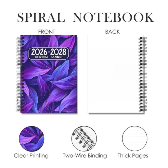 Purple Leaf Design Monthly Planner 2026-2028 - Picture 8 of 8